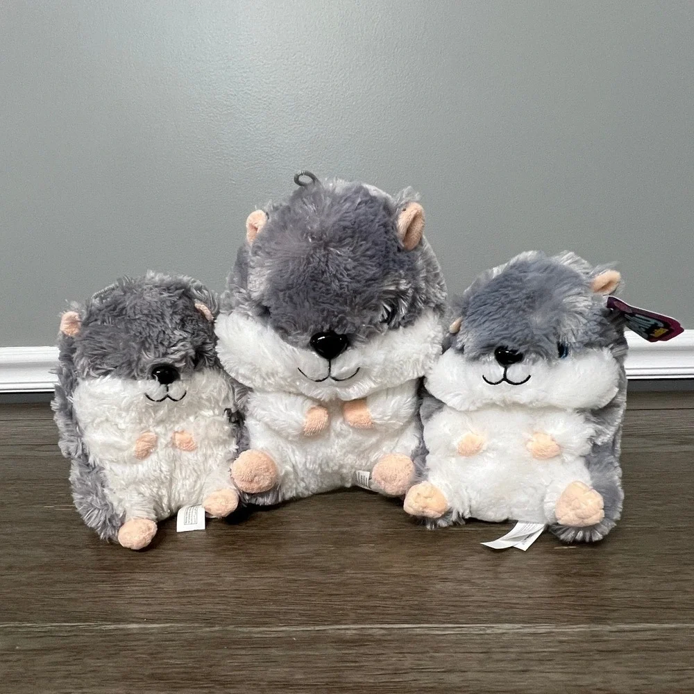 Nanco Belly Buddies Hamster Plush Toy Gray White Stuffed Animal Bundle - Picture 1 of 5